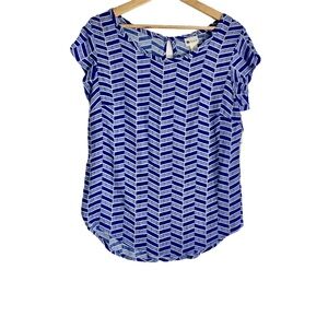 Stylus Blue Geometric Lightweight Blouse
